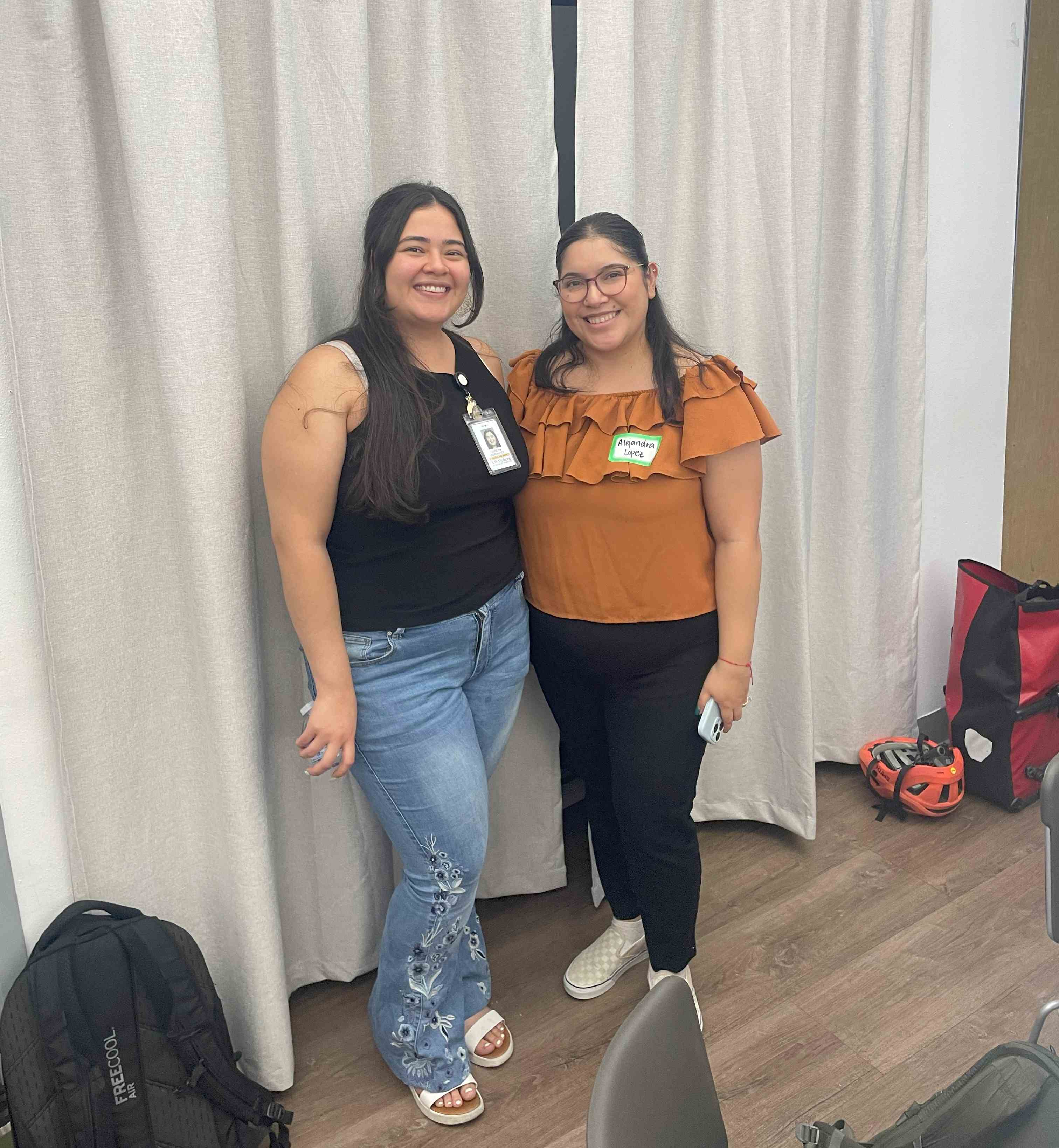 Jocelyn Cervantes and Alejandra Lopez posing for photo