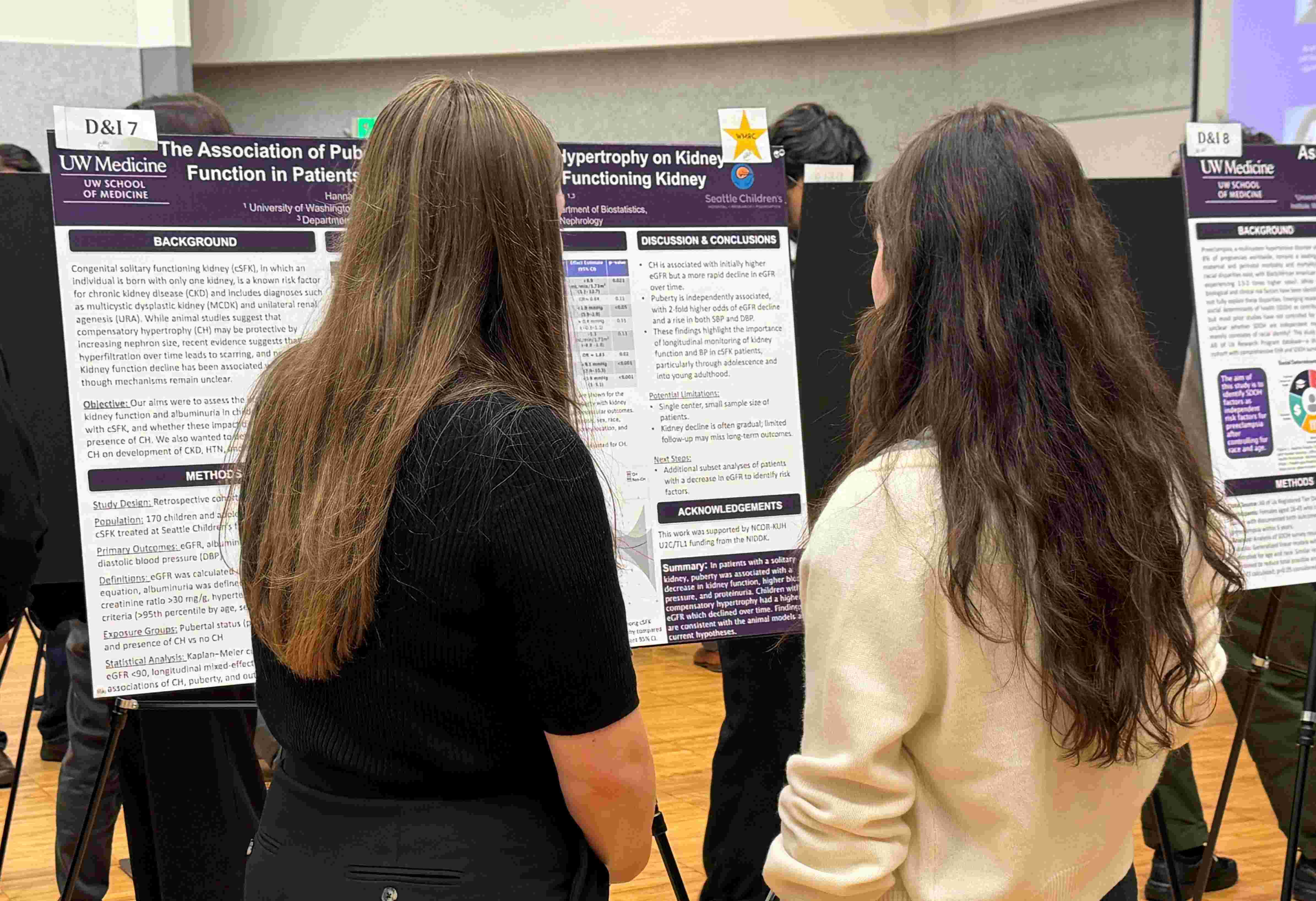 Hannah Bender presenting poster at UW Symposium